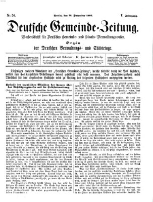 Deutsche Gemeinde-Zeitung Samstag 15. Dezember 1866