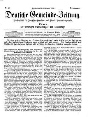 Deutsche Gemeinde-Zeitung Samstag 29. Dezember 1866