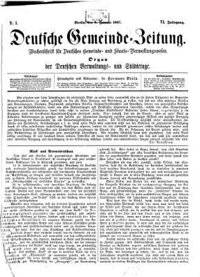 Deutsche Gemeinde-Zeitung Samstag 5. Januar 1867