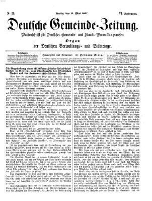 Deutsche Gemeinde-Zeitung Samstag 11. Mai 1867