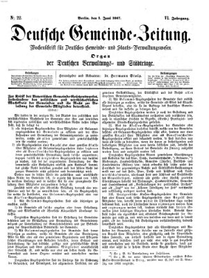 Deutsche Gemeinde-Zeitung Samstag 1. Juni 1867