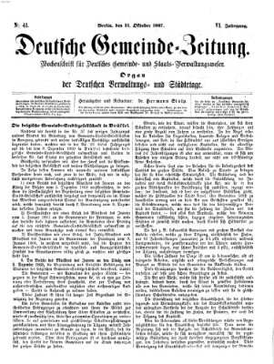 Deutsche Gemeinde-Zeitung Samstag 12. Oktober 1867