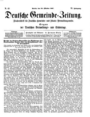 Deutsche Gemeinde-Zeitung Samstag 26. Oktober 1867