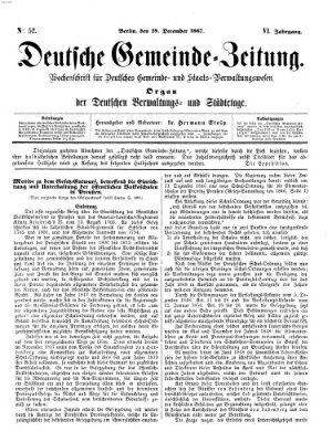 Deutsche Gemeinde-Zeitung Samstag 28. Dezember 1867