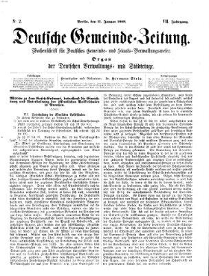 Deutsche Gemeinde-Zeitung Samstag 11. Januar 1868