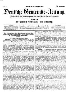 Deutsche Gemeinde-Zeitung Samstag 22. Februar 1868