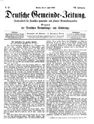 Deutsche Gemeinde-Zeitung Samstag 4. Juli 1868