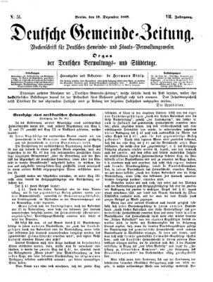 Deutsche Gemeinde-Zeitung Samstag 19. Dezember 1868