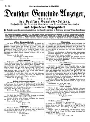 Deutsche Gemeinde-Zeitung Samstag 16. Mai 1868