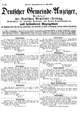 Deutsche Gemeinde-Zeitung Samstag 11. Juli 1868