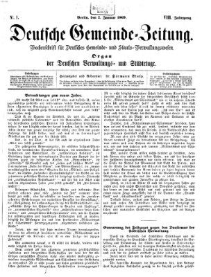 Deutsche Gemeinde-Zeitung Samstag 2. Januar 1869