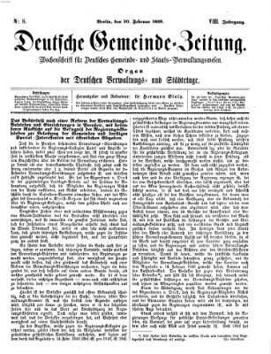 Deutsche Gemeinde-Zeitung Samstag 20. Februar 1869