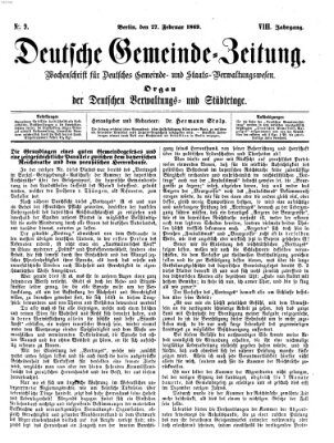 Deutsche Gemeinde-Zeitung Samstag 27. Februar 1869