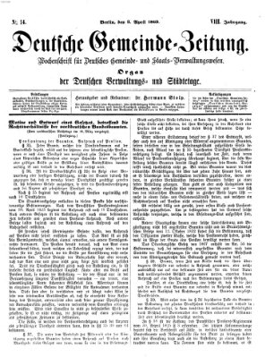 Deutsche Gemeinde-Zeitung Samstag 3. April 1869