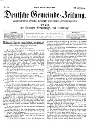 Deutsche Gemeinde-Zeitung Samstag 10. April 1869