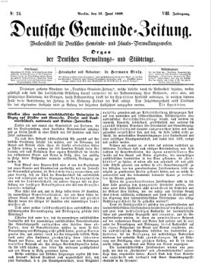 Deutsche Gemeinde-Zeitung Samstag 12. Juni 1869