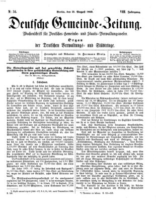 Deutsche Gemeinde-Zeitung Samstag 21. August 1869