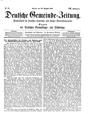 Deutsche Gemeinde-Zeitung Samstag 28. August 1869