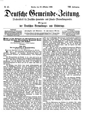 Deutsche Gemeinde-Zeitung Samstag 23. Oktober 1869