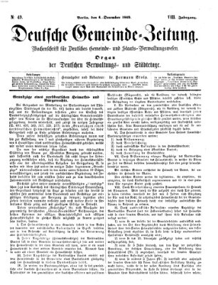 Deutsche Gemeinde-Zeitung Samstag 4. Dezember 1869