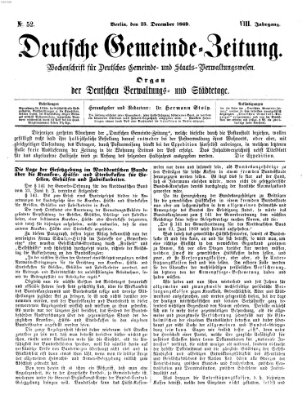 Deutsche Gemeinde-Zeitung Samstag 25. Dezember 1869