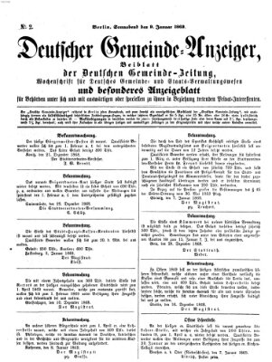 Deutsche Gemeinde-Zeitung Samstag 9. Januar 1869