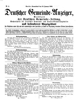 Deutsche Gemeinde-Zeitung Samstag 23. Januar 1869