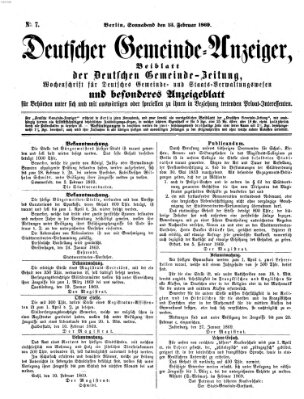 Deutsche Gemeinde-Zeitung Samstag 13. Februar 1869