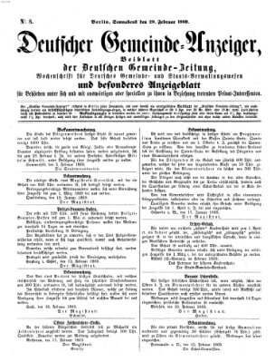 Deutsche Gemeinde-Zeitung Samstag 20. Februar 1869