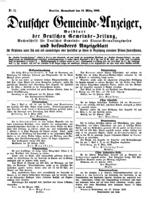 Deutsche Gemeinde-Zeitung Samstag 13. März 1869