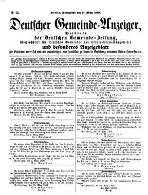 Deutsche Gemeinde-Zeitung Samstag 27. März 1869