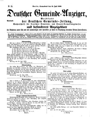 Deutsche Gemeinde-Zeitung Samstag 31. Juli 1869