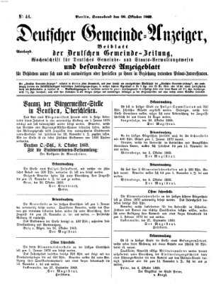 Deutsche Gemeinde-Zeitung Samstag 30. Oktober 1869