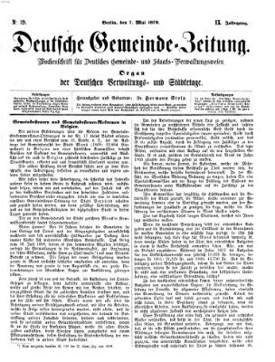 Deutsche Gemeinde-Zeitung Samstag 7. Mai 1870