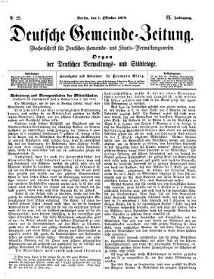 Deutsche Gemeinde-Zeitung Samstag 1. Oktober 1870