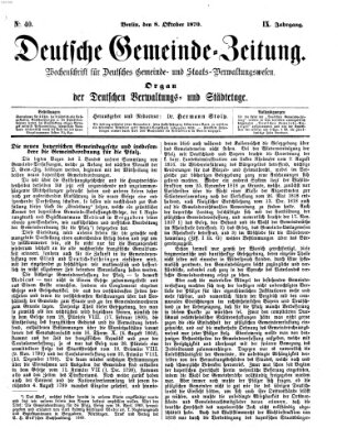 Deutsche Gemeinde-Zeitung Samstag 8. Oktober 1870