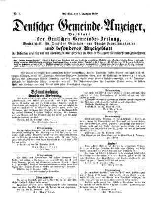 Deutsche Gemeinde-Zeitung Samstag 1. Januar 1870