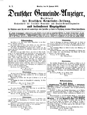 Deutsche Gemeinde-Zeitung Samstag 15. Januar 1870