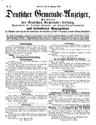 Deutsche Gemeinde-Zeitung Samstag 22. Januar 1870