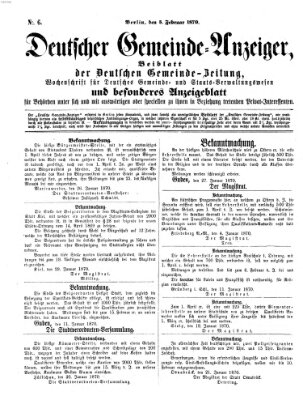 Deutsche Gemeinde-Zeitung Samstag 5. Februar 1870