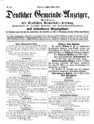 Deutsche Gemeinde-Zeitung Samstag 12. März 1870