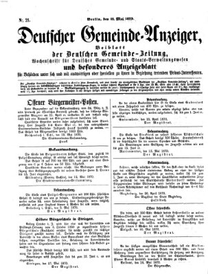 Deutsche Gemeinde-Zeitung Samstag 21. Mai 1870