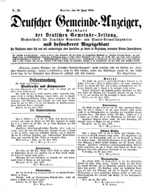 Deutsche Gemeinde-Zeitung Samstag 25. Juni 1870