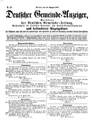 Deutsche Gemeinde-Zeitung Samstag 20. August 1870