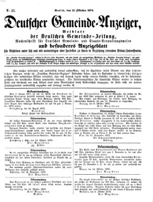 Deutsche Gemeinde-Zeitung Samstag 22. Oktober 1870