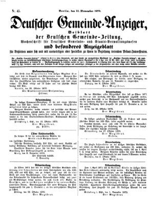 Deutsche Gemeinde-Zeitung Samstag 12. November 1870