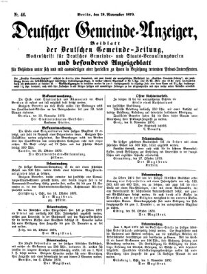 Deutsche Gemeinde-Zeitung Samstag 19. November 1870