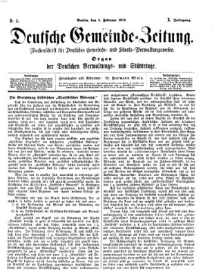 Deutsche Gemeinde-Zeitung Samstag 4. Februar 1871