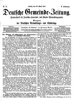 Deutsche Gemeinde-Zeitung Samstag 29. April 1871