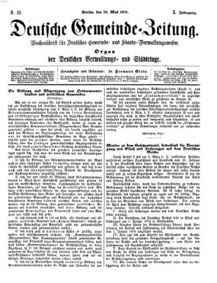 Deutsche Gemeinde-Zeitung Samstag 13. Mai 1871